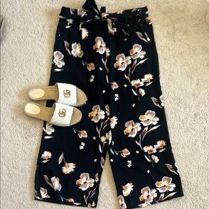Halogen Floral Black Women's Pants
